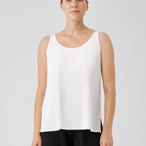 Eileen Fisher Women’s Cotton Tank Top in White Size XL